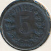 5 Øre Norge 1907 Kv. 1+/1